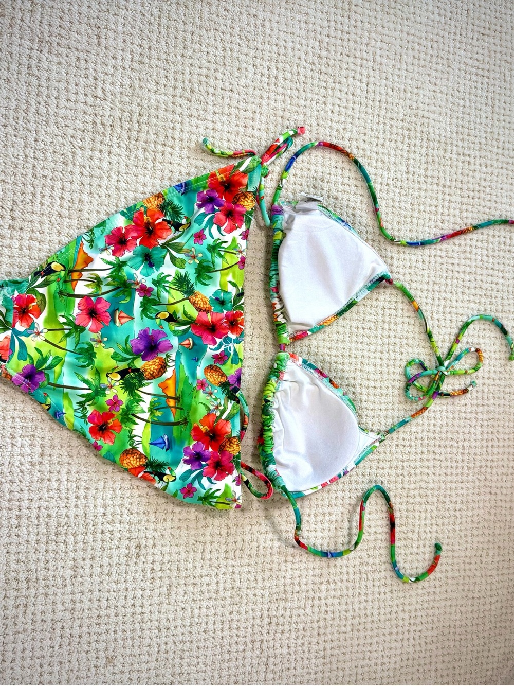 OP Tropical Floral Green Two-Piece Bikini - Picture 3 of 5